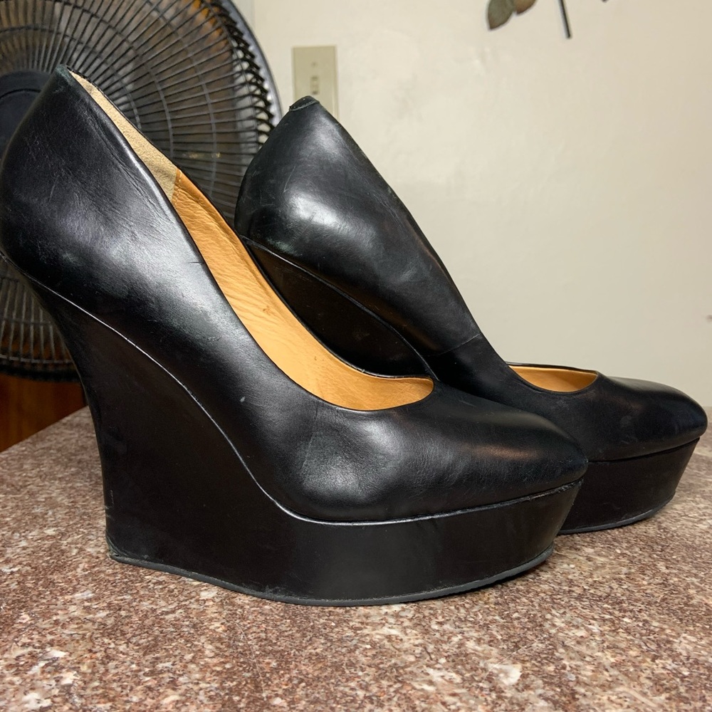L.A.M.B Black Wedges
